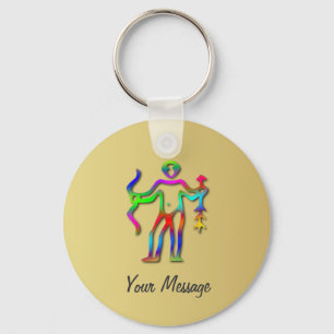 Sagittarius Zodiac Star Sign Rainbow Gold Key Ring Sleutelhanger