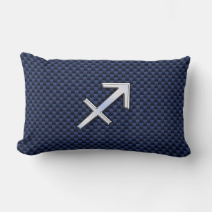 Sagittarius Zodiac Symbol Blue Carbon Fiber Print Kussen