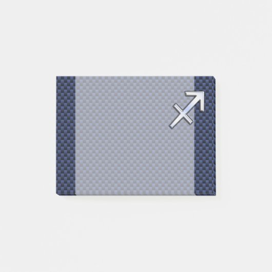 Sagittarius Zodiac Symbol Blue Carbon Fiber Print Post-it® Notes (Voorkant)