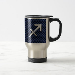 Sagittarius Zodiac Symbol Blue Carbon Fiber Print Reisbeker