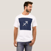 Sagittarius Zodiac Symbol Blue Carbon Fiber Print T-shirt (Voorkant volledig)