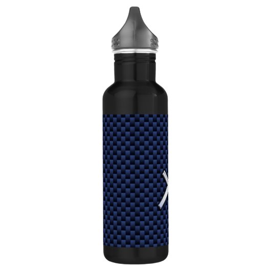 Sagittarius Zodiac Symbol Blue Carbon Fiber Print Waterfles (Links)