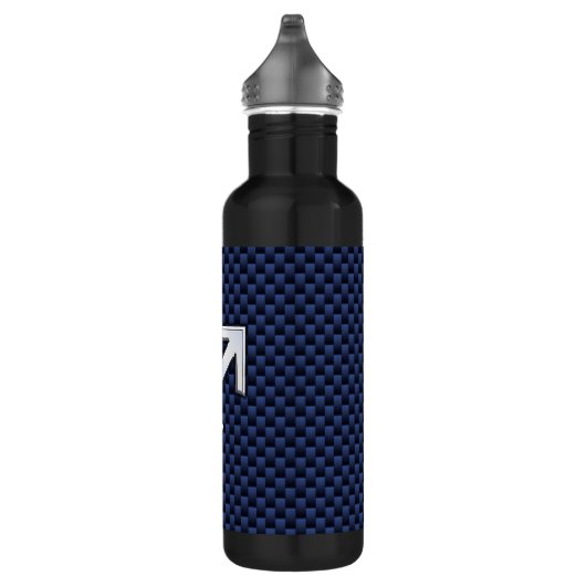 Sagittarius Zodiac Symbol Blue Carbon Fiber Print Waterfles (Rechts)