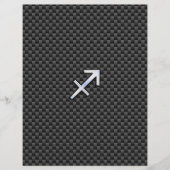 Sagittarius Zodiac Symbol Charcoal Carbon Fiber (Voorkant)