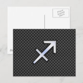 Sagittarius Zodiac Symbol Charcoal Carbon Fiber Briefkaart (Voorkant / Achterkant)