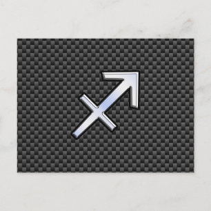 Sagittarius Zodiac Symbol Charcoal Carbon Fiber Briefkaart