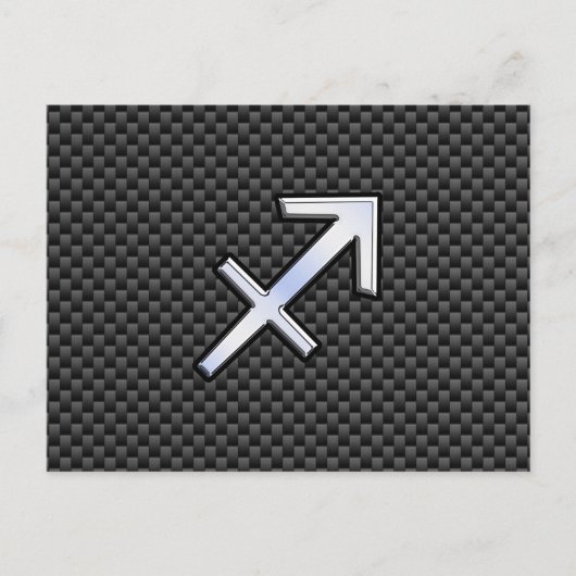 Sagittarius Zodiac Symbol Charcoal Carbon Fiber Briefkaart (Voorkant)
