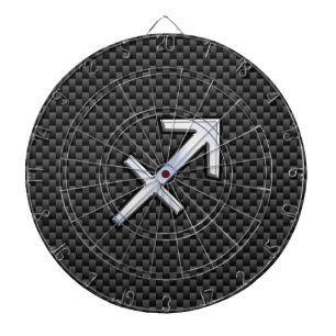 Sagittarius Zodiac Symbol Charcoal Carbon Fiber Dartbord