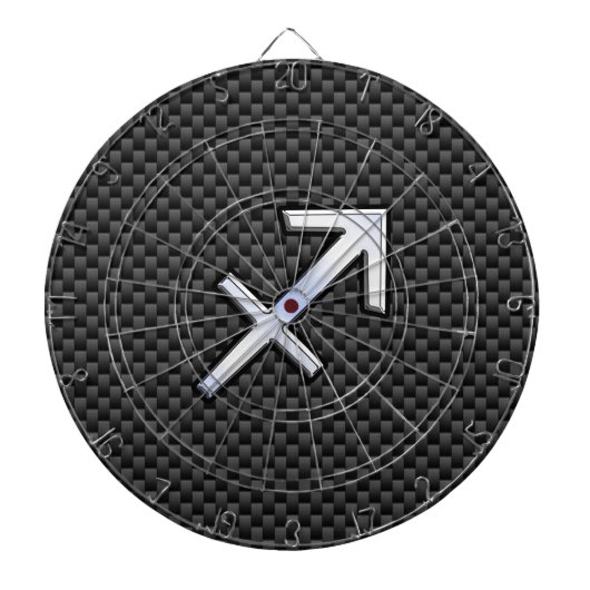 Sagittarius Zodiac Symbol Charcoal Carbon Fiber Dartbord (Voorkant)