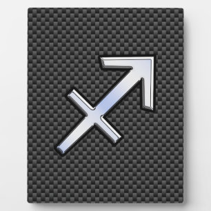 Sagittarius Zodiac Symbol Charcoal Carbon Fiber Fotoplaat
