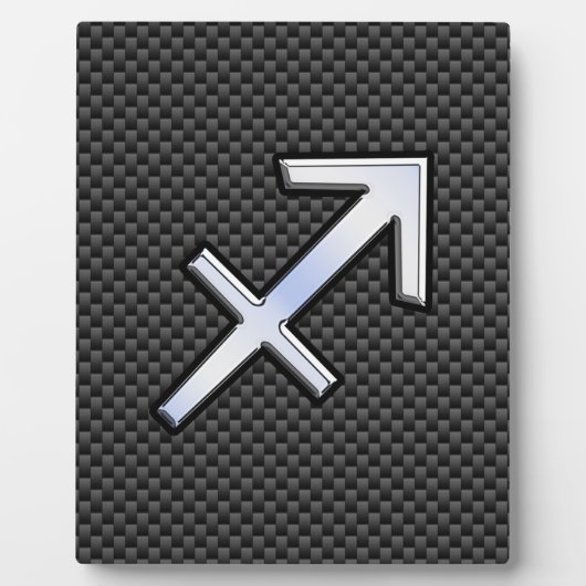 Sagittarius Zodiac Symbol Charcoal Carbon Fiber Fotoplaat (Voorkant)