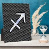 Sagittarius Zodiac Symbol Charcoal Carbon Fiber Fotoplaat (Zijkant)