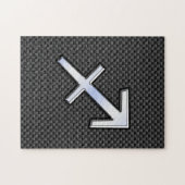 Sagittarius Zodiac Symbol Charcoal Carbon Fiber Legpuzzel (Horizontaal)