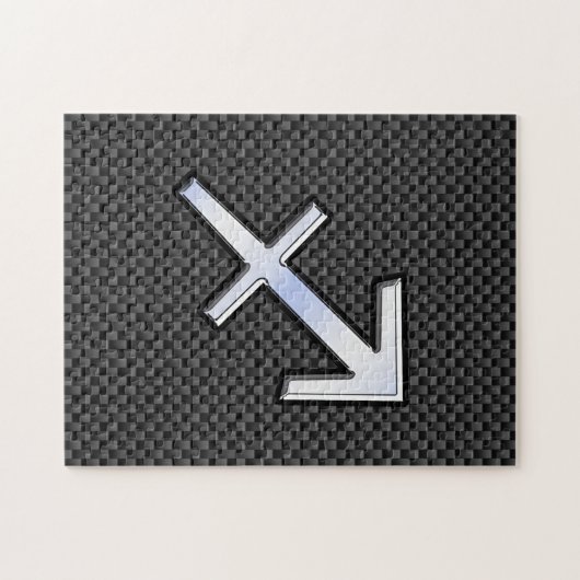Sagittarius Zodiac Symbol Charcoal Carbon Fiber Legpuzzel (Horizontaal)