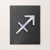 Sagittarius Zodiac Symbol Charcoal Carbon Fiber Legpuzzel (Verticaal)