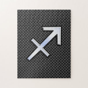 Sagittarius Zodiac Symbol Charcoal Carbon Fiber Legpuzzel