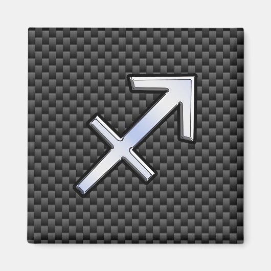 Sagittarius Zodiac Symbol Charcoal Carbon Fiber Magneet (Voorkant)