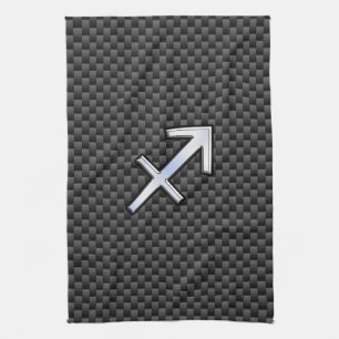 Sagittarius Zodiac Symbol Charcoal Carbon Fiber Theedoek