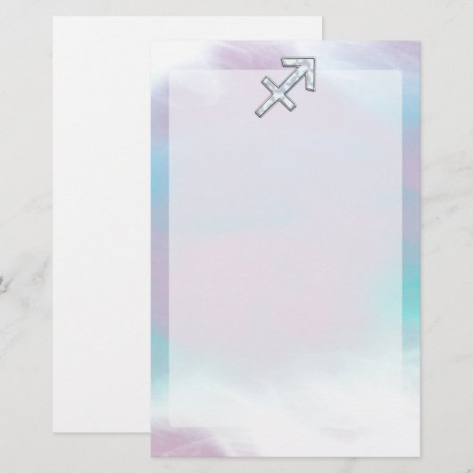 Sagittarius Zodiac Symbol Moeder parelstijl Briefpapier (Voorkant / Achterkant)