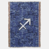 Sagittarius Zodiac Symbol NavyDigital Camouflage Deken (Voorkant Verticaal)
