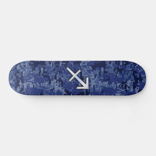 Sagittarius Zodiac Symbol NavyDigital Camouflage Persoonlijk Skateboard (Horizontaal)