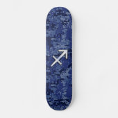 Sagittarius Zodiac Symbol NavyDigital Camouflage Persoonlijk Skateboard (Voorkant)