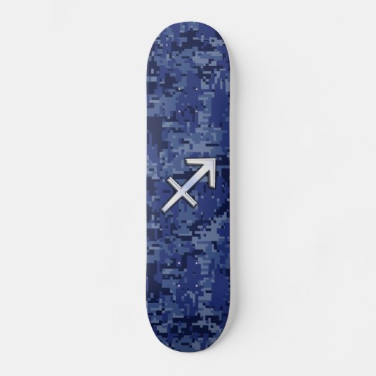 Sagittarius Zodiac Symbol NavyDigital Camouflage Persoonlijk Skateboard (Voorkant)