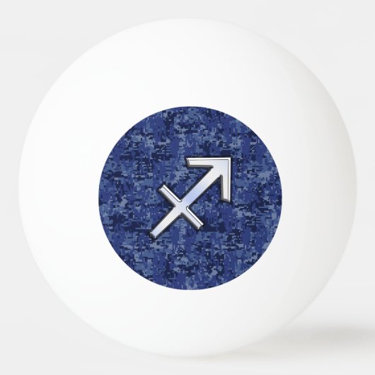 Sagittarius Zodiac Symbol NavyDigital Camouflage Pingpongbal (Voorkant)