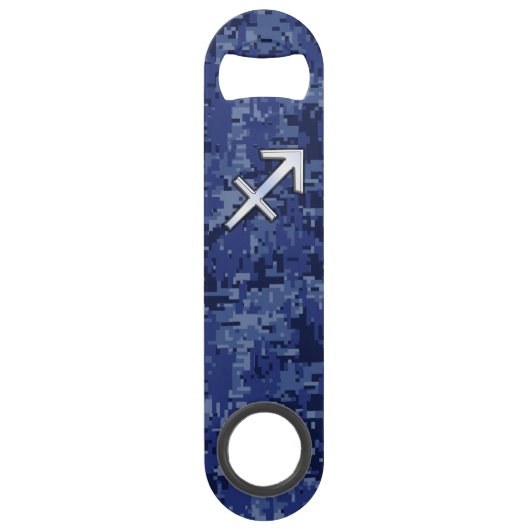 Sagittarius Zodiac Symbol NavyDigital Camouflage Speed Flessenopener (Voorkant)
