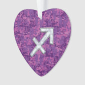 Sagittarius Zodiac Symbol on Fuchsia Digital Camo Ornament (voorkant)