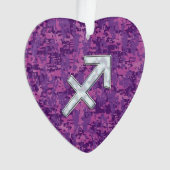 Sagittarius Zodiac Symbol on Fuchsia Digital Camo Ornament (voorkant)
