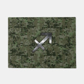 Sagittarius Zodiac Symbol on Green Digital Camo Deurmat (Voorkant)