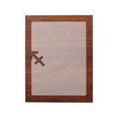 Sagittarius Zodiac Symbol op Mahogany Wood Decor Notitieblok (Linkerzijde)