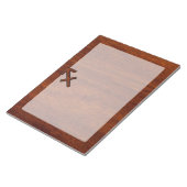 Sagittarius Zodiac Symbol op Mahogany Wood Decor Notitieblok (Schuin)