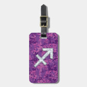 Sagittarius Zodiac Symbol Pink Digital Camouflage Bagagelabel (Voorkant verticaal)