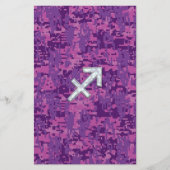 Sagittarius Zodiac Symbol Pink Digital Camouflage Briefpapier (Voorkant)