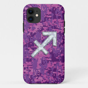 Sagittarius Zodiac Symbol Pink Digital Camouflage Case-Mate iPhone Case