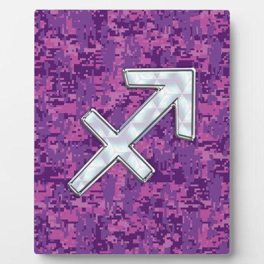 Sagittarius Zodiac Symbol Pink Digital Camouflage Fotoplaat (Voorkant)