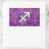 Sagittarius Zodiac Symbol Pink Digital Camouflage Rechthoekige Sticker (Tas)