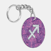 Sagittarius Zodiac Symbol Pink Digital Camouflage Sleutelhanger (Voorkant Links)