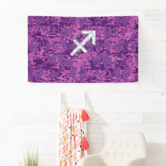 Sagittarius Zodiac Symbol Pink Digital Camouflage Spandoek (Insitu)