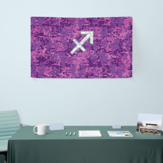 Sagittarius Zodiac Symbol Pink Digital Camouflage Spandoek (Beurs)