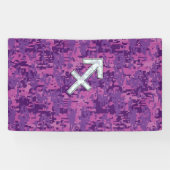 Sagittarius Zodiac Symbol Pink Digital Camouflage Spandoek (Horizontaal)