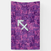 Sagittarius Zodiac Symbol Pink Digital Camouflage Spandoek (Verticaal)