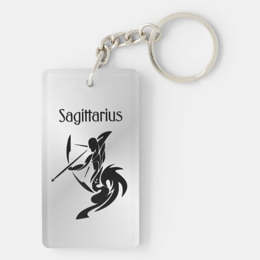 Sagittarius Zodiac Symbool en Sign Sleutelhanger (achterkant)