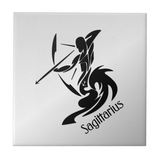 Sagittarius Zodiac Symbool en Sign Tegeltje (Voorkant)