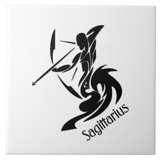 Sagittarius Zodiac Symbool en Sign Tegeltje (Voorkant)
