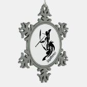 Sagittarius Zodiac Symbool en Sign Tin Sneeuwvlok Ornament (Links)