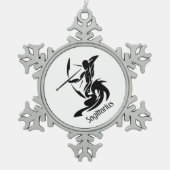 Sagittarius Zodiac Symbool en Sign Tin Sneeuwvlok Ornament (Voorkant)