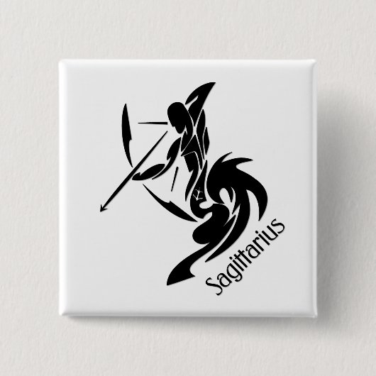 Sagittarius Zodiac Symbool en Sign Vierkante Button 5,1 Cm (Voorkant)